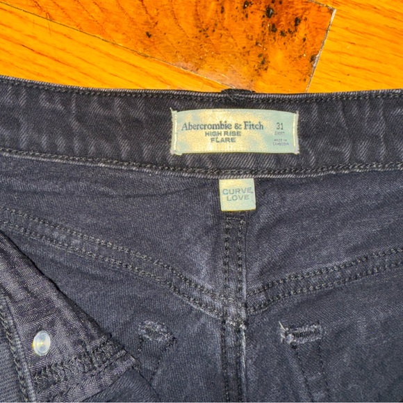 Abercrombie & Fitch Black High Rise Flare Jeans - Picture 6 of 8